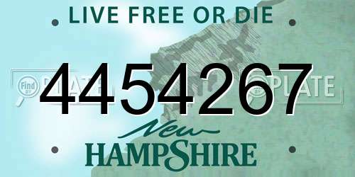 4454267 New Hampshire License Plate