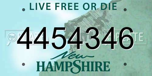 4454346 New Hampshire License Plate