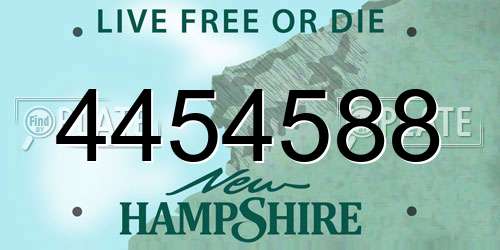 4454588 New Hampshire License Plate