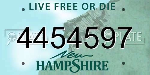 4454597 New Hampshire License Plate