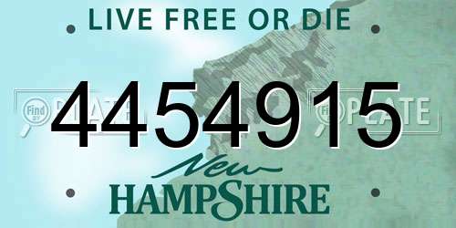 4454915 New Hampshire License Plate