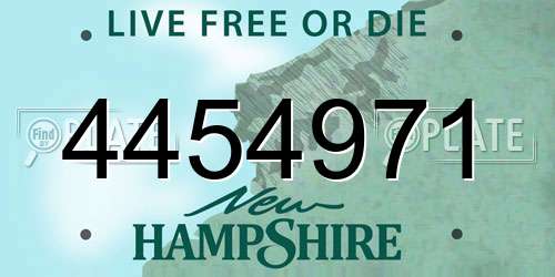 4454971 New Hampshire License Plate