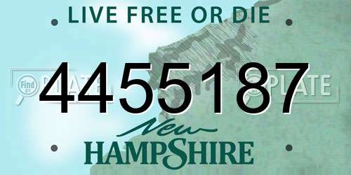 4455187 New Hampshire License Plate