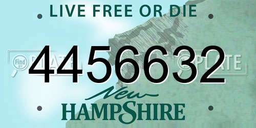 4456632 New Hampshire License Plate