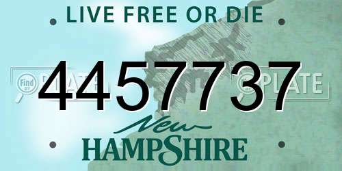 4457737 New Hampshire License Plate