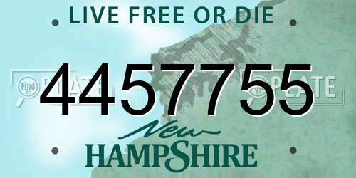 4457755 New Hampshire License Plate
