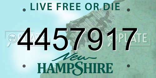 4457917 New Hampshire License Plate