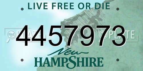 4457973 New Hampshire License Plate