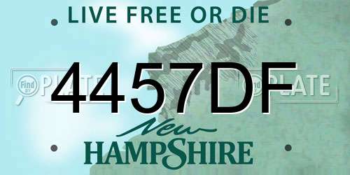 4457DF New Hampshire License Plate