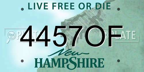 4457OF New Hampshire License Plate