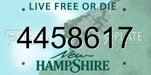 4458617 New Hampshire License Plate