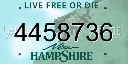 4458736 New Hampshire License Plate