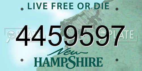 4459597 New Hampshire License Plate