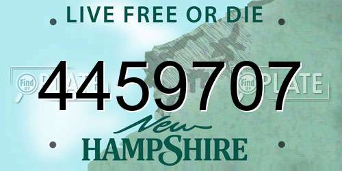 4459707 New Hampshire License Plate