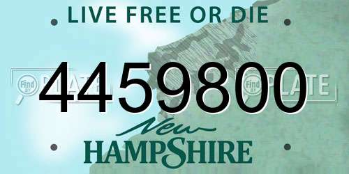 4459800 New Hampshire License Plate