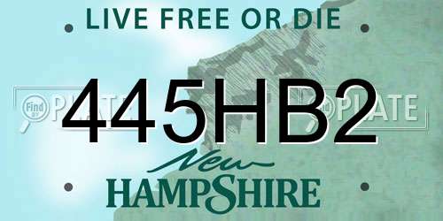445HB2 New Hampshire License Plate