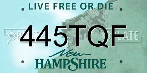 445TQF New Hampshire License Plate