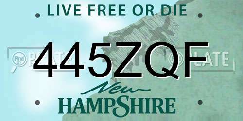 445ZQF New Hampshire License Plate
