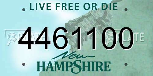 4461100 New Hampshire License Plate