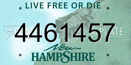 4461457 New Hampshire License Plate