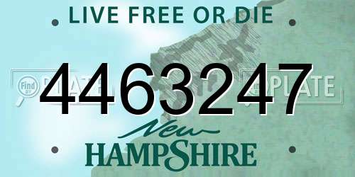 4463247 New Hampshire License Plate