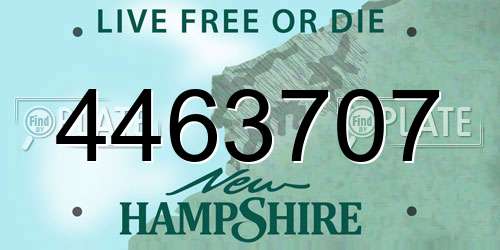 4463707 New Hampshire License Plate