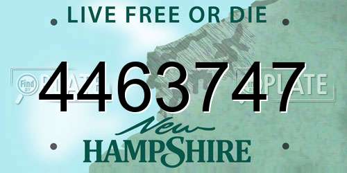 4463747 New Hampshire License Plate