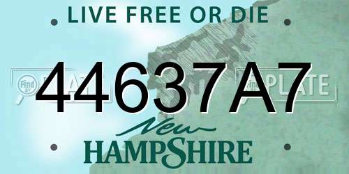 44637A7 New Hampshire License Plate