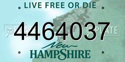 4464037 New Hampshire License Plate