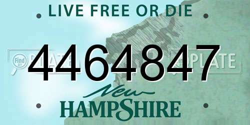 4464847 New Hampshire License Plate