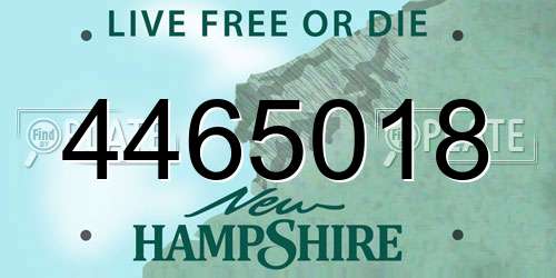 4465018 New Hampshire License Plate