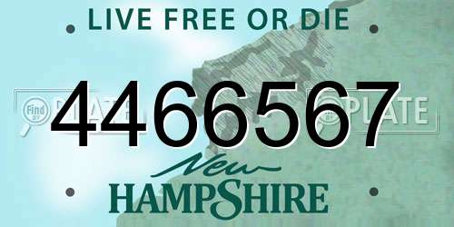 4466567 New Hampshire License Plate