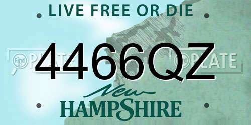 4466QZ New Hampshire License Plate