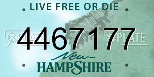 4467177 New Hampshire License Plate