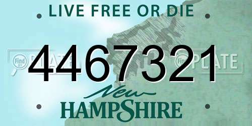 4467321 New Hampshire License Plate