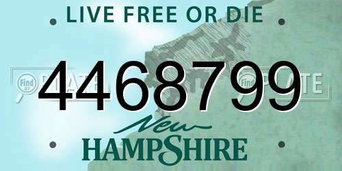 4468799 New Hampshire License Plate