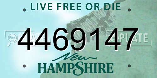 4469147 New Hampshire License Plate