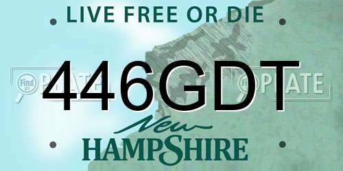 446GDT New Hampshire License Plate