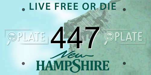 447 New Hampshire License Plate
