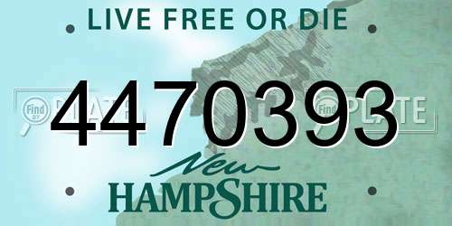 4470393 New Hampshire License Plate