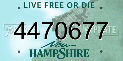4470677 New Hampshire License Plate