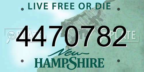 4470782 New Hampshire License Plate