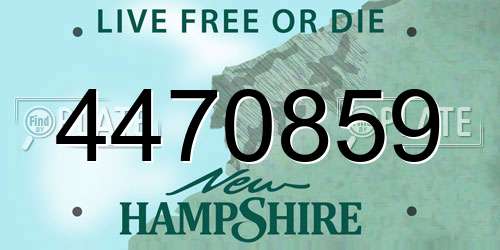 4470859 New Hampshire License Plate