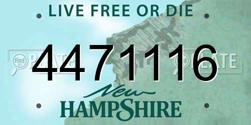 4471116 New Hampshire License Plate