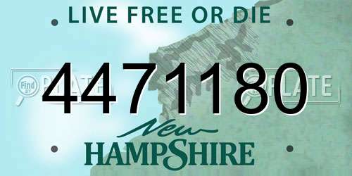 4471180 New Hampshire License Plate