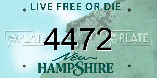 4472 New Hampshire License Plate