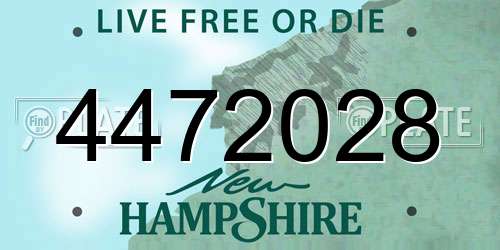 4472028 New Hampshire License Plate