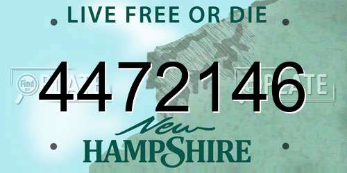 4472146 New Hampshire License Plate