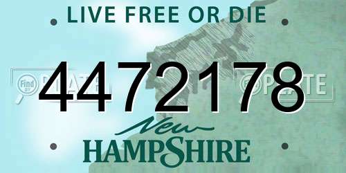 4472178 New Hampshire License Plate