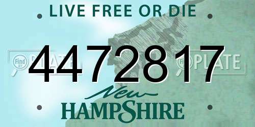 4472817 New Hampshire License Plate
